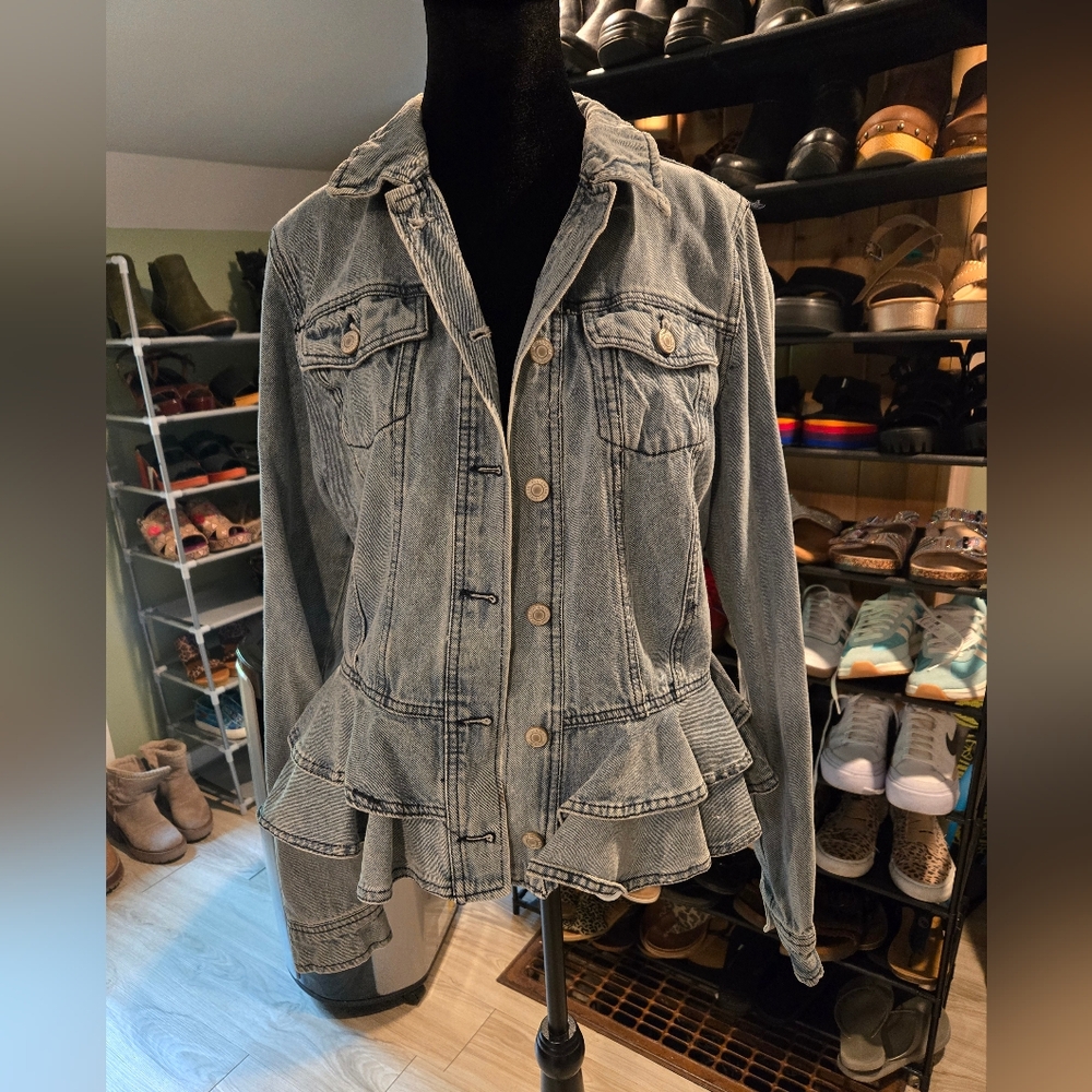 Ruffled Denim Jacket